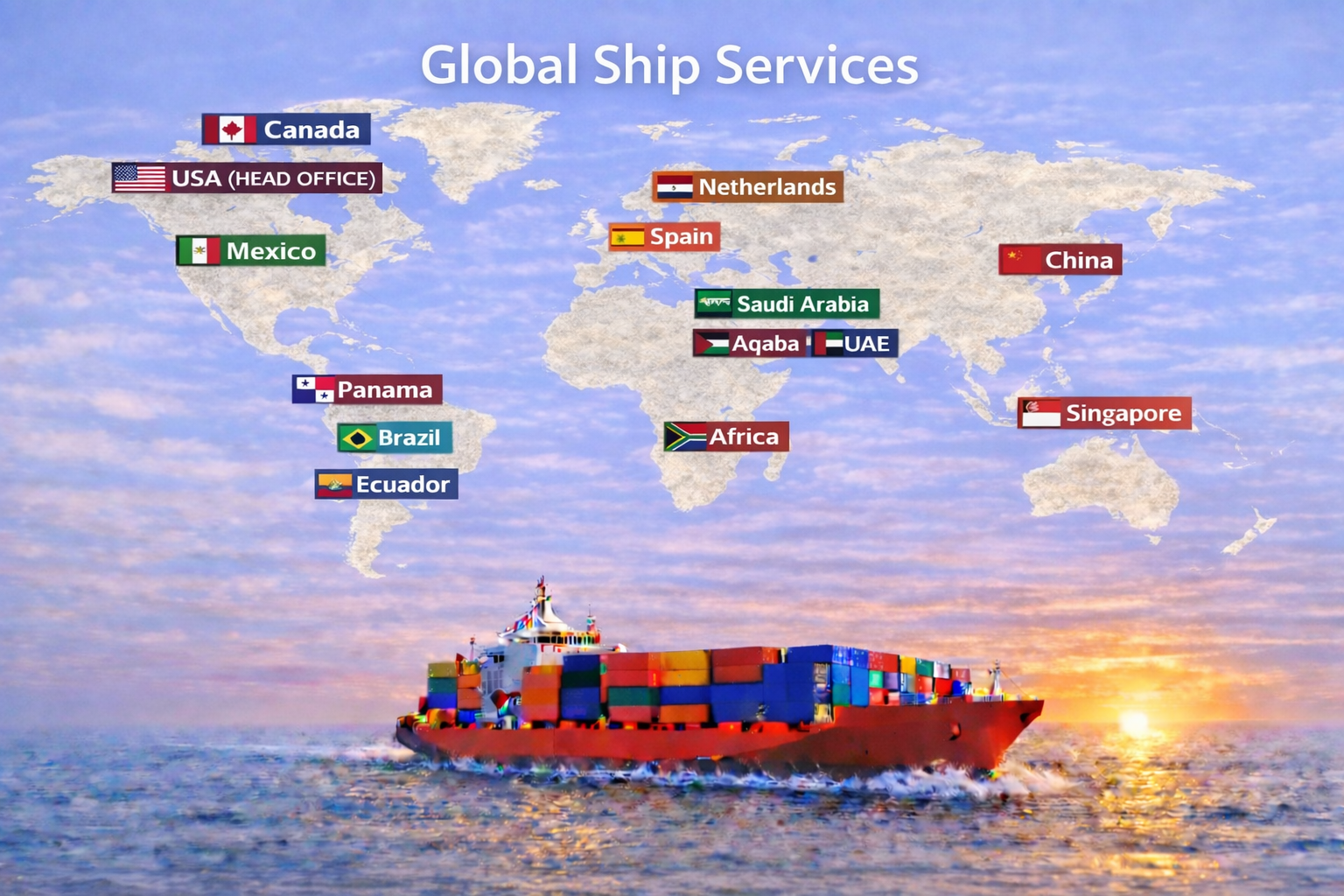 Global Ship Services World Map
